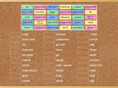 Useful Verbs Sn English Catalan Match Up