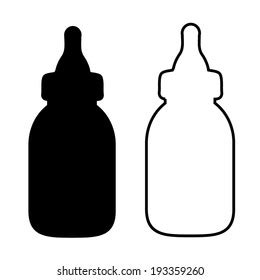 Baby Bottle Silhouette Outline Vector Stock Vector Royalty Free