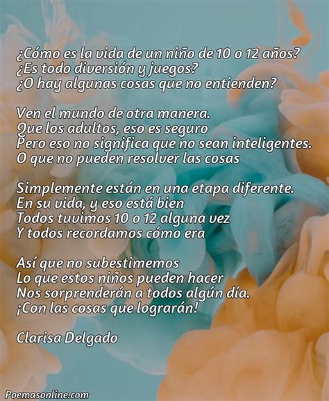 5 Poemas para Niños de 10 a 12 Años Poemas Online