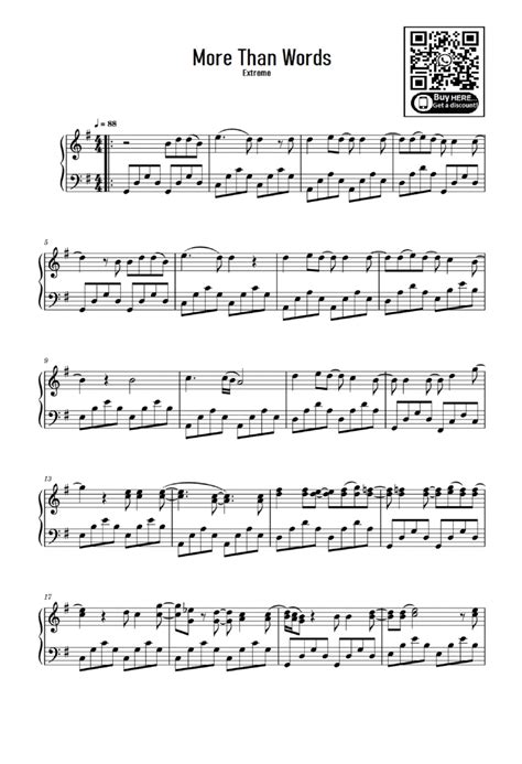 More Than Words By Extreme Easy Piano Digital Sheet Music Sheet