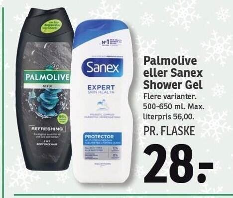 Palmolive Eller Sanex Shower Gel Tilbud Hos Spar