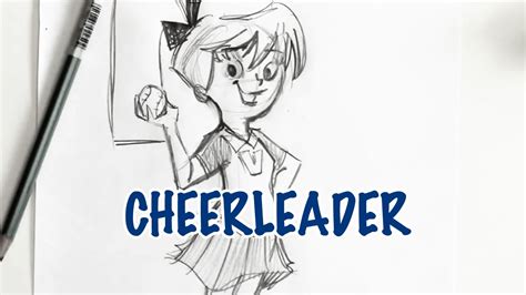 How To Draw A Cheerleader For Beginners Youtube