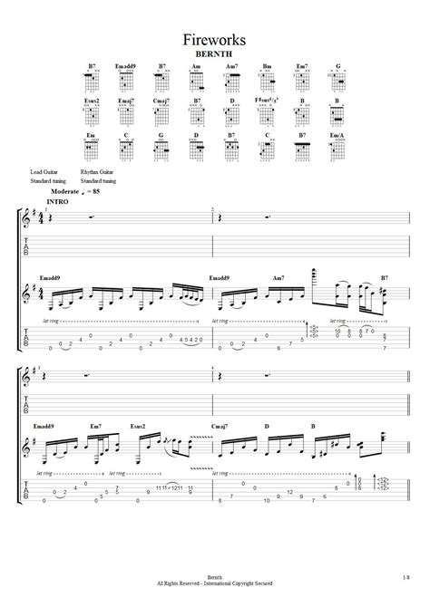 Fireworks Tab Chords Bernth PaidTabs