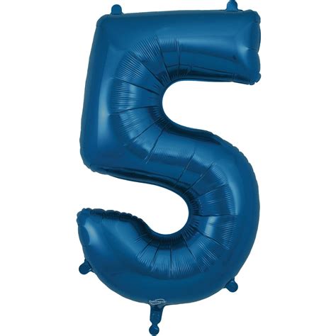 Navy Blue Number 5 Balloon – 34″ Foil – Tons Of Fun Balloons