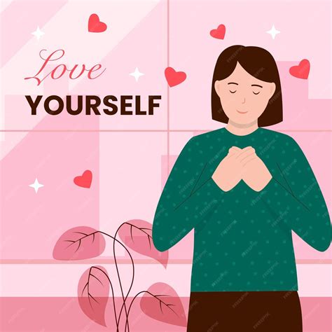 Premium Vector Self Love Illustration Design Concept