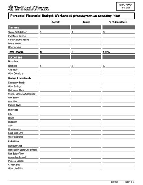 Retirement Planning Worksheet — Db