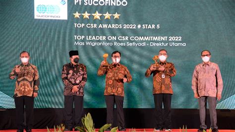 Sucofindo Raih Dua Penghargaan Pada Ajang Top Csr 2022 Sucofindo