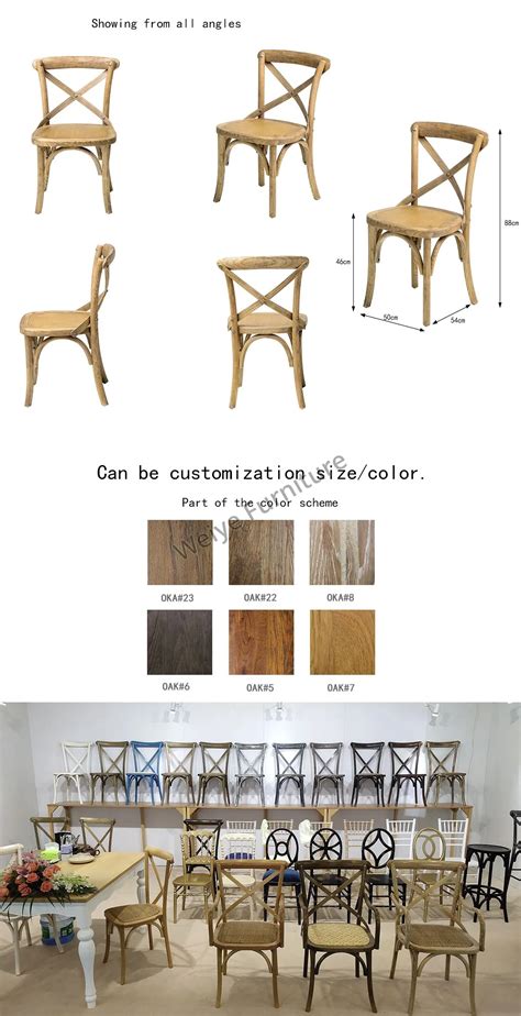 Wood Cross Back Dining Chair For Wedding