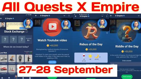 September All Quests Code X Empire Riddle Of The Day Rebus Of