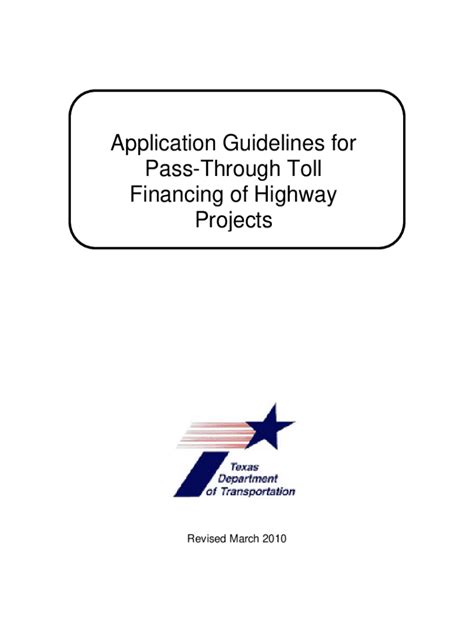 Fillable Online Ftp Dot State Tx Application Guidelines For Pass