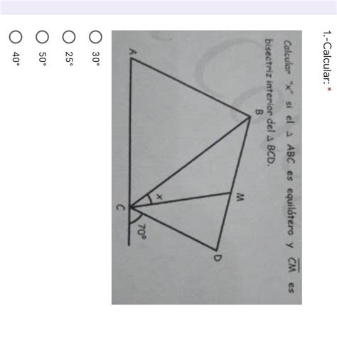 Calcular X Si El Abc Es Equilatero Y Cm Es Bisectriz Interior Del Bcd