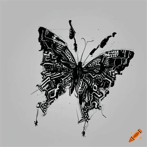 Butterfly Made Of Circuitry