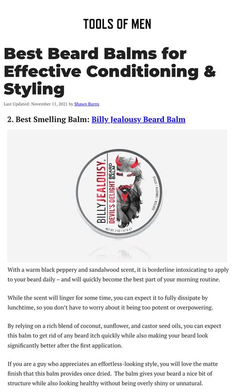 Tools Of Men Best Beard Balms For Effective Conditioning And Styling Billy Jealousy