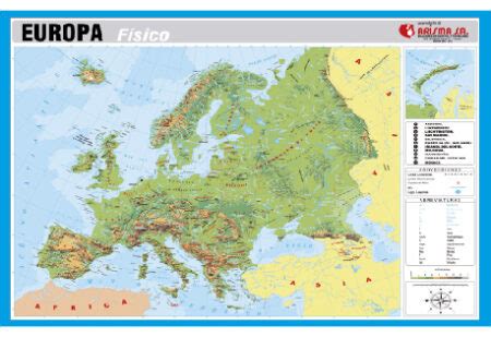 Mapa Europa F Sico Impreso En Poliester De X Cms Arisma