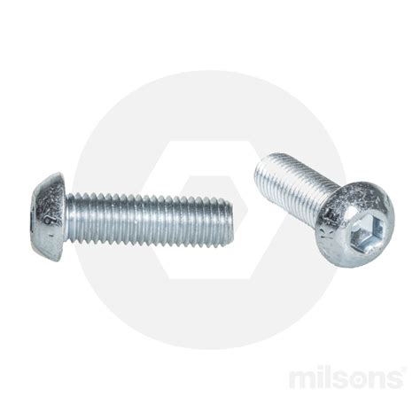 Button Head Socket Screw M X Zinc Milsons