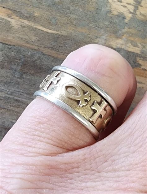 Retired James Avery Wide 14kt Gold Cross And Ichthus Gem