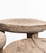 Round Stool Elm Weathered Thick Top Couleur Locale