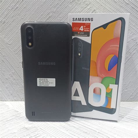 Jual Samsung A01 2 16 GB Handphone Second Fullset Original Hitam 2