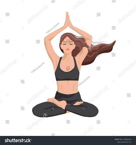 Yoga Girl Lotus Position Healthy Lifestyle Stock Vector Royalty Free