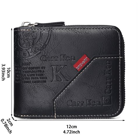 1 Piece Men's Business Zipper Short Wallet Youth Fashion Stitching ...