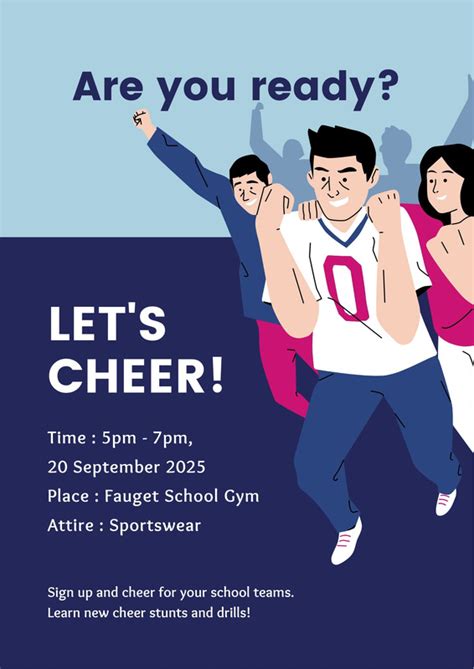 Free Custom Printable Cheerleading Poster Templates Canva