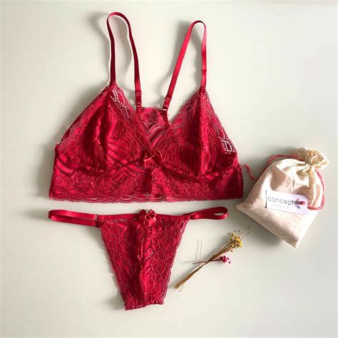 Conjunto de Renda Atração Concept Lingerie Vermelho Compre Agora