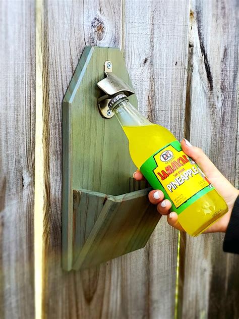 Wall Mounted Beer Bottle Opener modern Rustic Style Beveled Edges ...