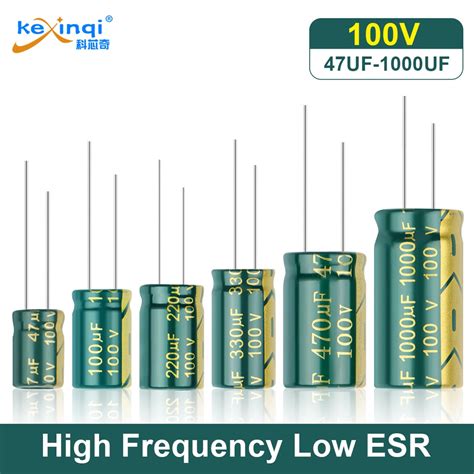 10Pcs 100V Aluminum Electrolytic Capacitor 47UF 100UF 220UF 330UF 470UF