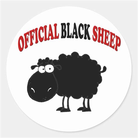 Funny Black Sheep Classic Round Sticker Zazzle