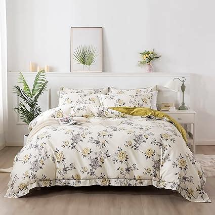 Amazon FADFAY Duvet Cover Set Queen Vintage Rose Floral Bedding