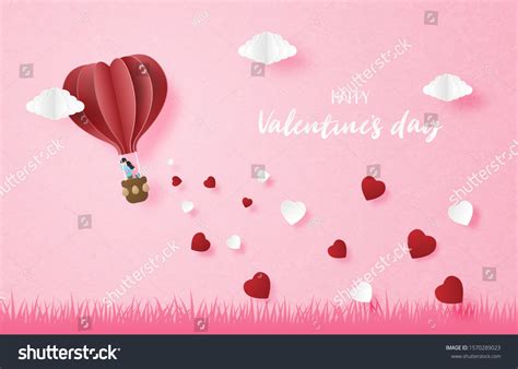 Illustration Love Couple Hot Air Balloon Stock Vector Royalty Free Shutterstock