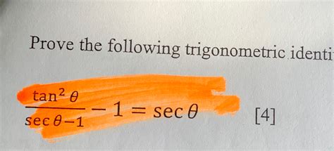 Solved Prove The Following Trigonometric Chegg