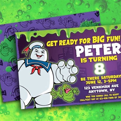 Ghostbusters Invitation // Ghostbusters Birthday // - Etsy