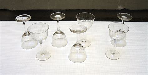 Anciens Verres Porto En Cristal Taill Vintage French Finds