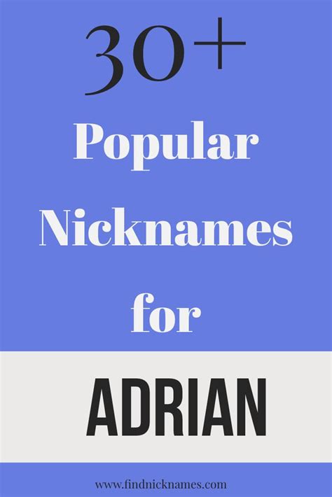 30 Popular Nicknames For Adrian — Find Nicknames Good Nicknames