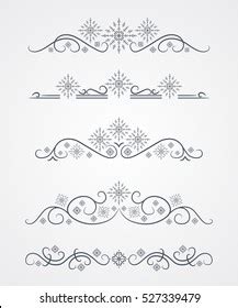 Vector Text Dividers Darkgrey Snowflakes Stock Vector Royalty Free