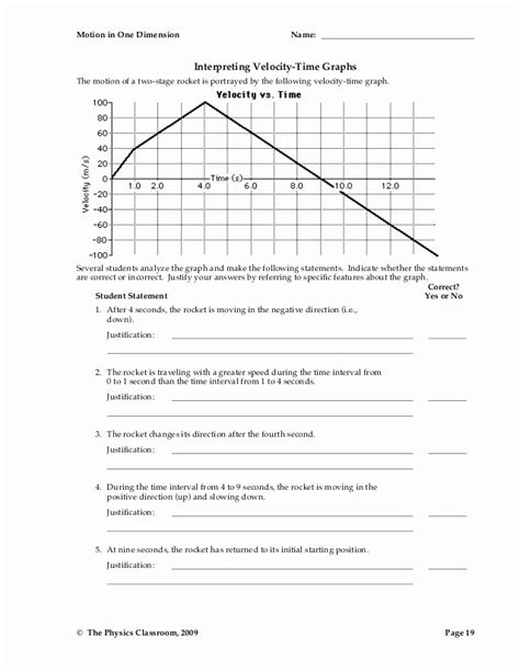 50 Velocity Time Graph Worksheet Answers