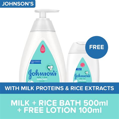 Johnsons Milk Rice Baby Bath Routine Bundle Bath 500ml FREE Lotion