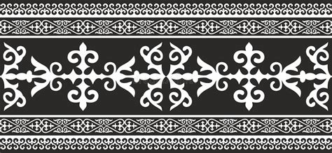 Vector Monochrome Seamless Kazakh National Ornament Stock Vector