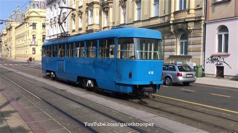 Zet Zagreb Tram Tatra T Yu Without Trailer B Yu Youtube