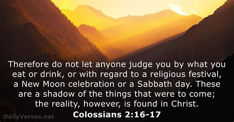 Colossians 2:16-17 - KJV - Bible verse of the day - DailyVerses.net