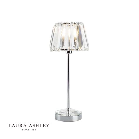 Laura Ashley Capri Small Table Lamp Polished Chrome With Crystal Glass