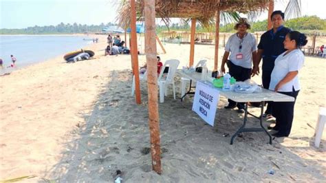 Ubican módulos de atención médica en playas y balnearios de 4 municipios