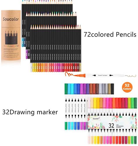 Buy Soucolor Dual Tip Brush Markers Pens Color Colored Pencils