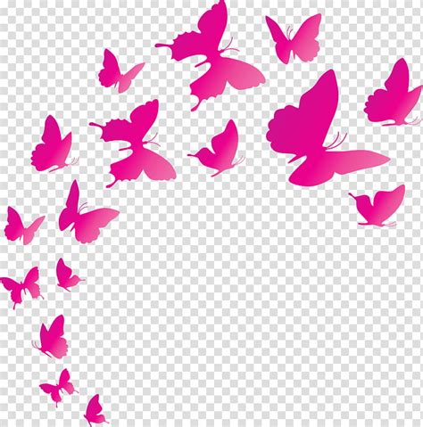 Butterfly Background Flying Butterfly Pink M Meter Transparent