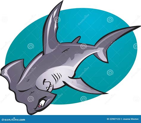 Cartoon Hammer Head Shark Stock Illustration Illustration Of Teeth