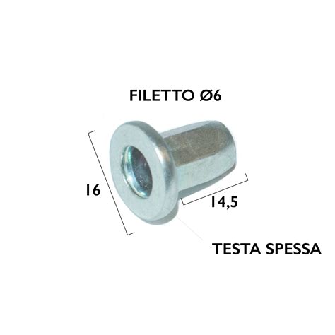 Inserto Filettato M Testa Spessa Per Lancia Fiat E Alfa Romeo