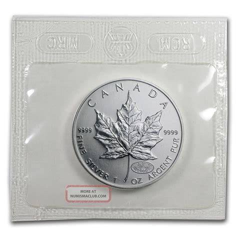 1999 2000 1 Oz Silver Canadian Maple Leaf Fireworks Privy Rcm Package