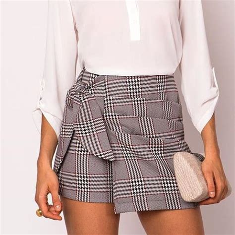 Saia Shorts Xadrez Em L Alfaiataria Madame Ninna Loja Online De