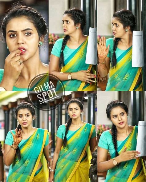 hot tamil tv actress delna davis saree manimegalai images vijay tv